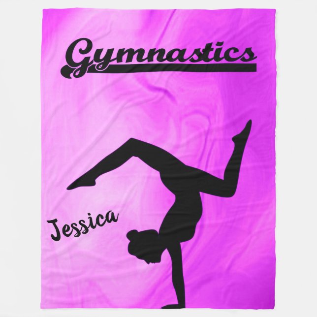 Couverture Polaire Girls Gymnastique Purple Swirl Personnalisé (Devant)