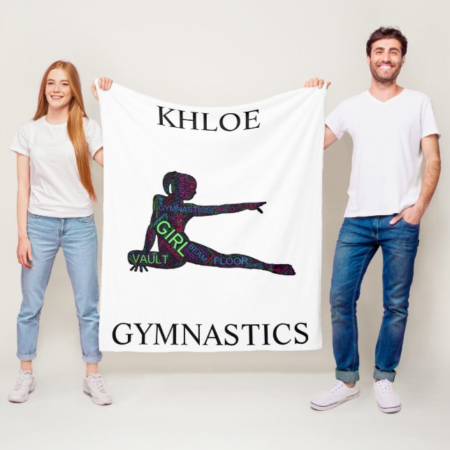 Couverture Polaire Girls Gymnastique Word Art / Word Cloud (En situation)