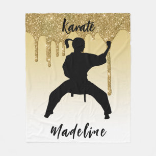 Couverture Polaire Girls Karate Stance Gold Parties scintillant Drip 