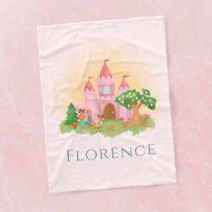 Couverture Polaire Girls mignonne rose Princess Castle Fairytale Enfa