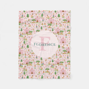 Couverture Polaire Girls Rose Princess Fairytale Story Enfants Monogr