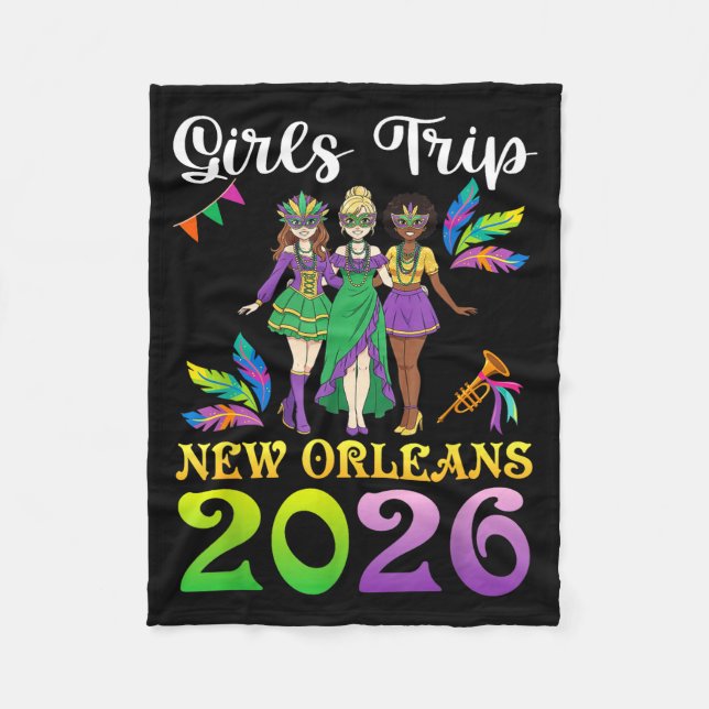 Couverture Polaire Girls Trip New Orleans 2026 Mardi Gras Day Squad T (Devant)