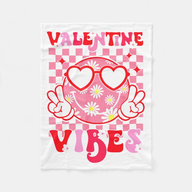Couverture Polaire Girls Valentines Day Cute Smile Face Valentine Vib (Devant)