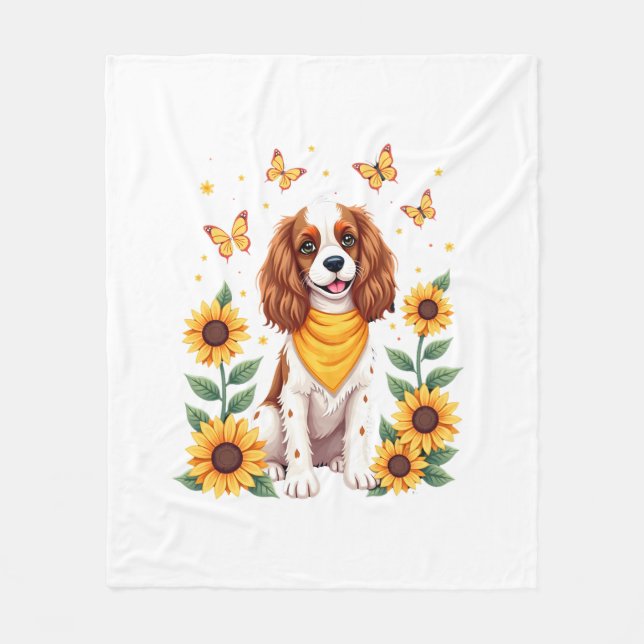 Couverture Polaire Girls Women Mom Cavalier King Charles Spaniel Dog  (Devant)