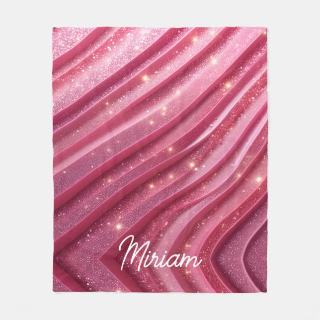 Couverture Polaire Girly Pink Glittery Luxury (Devant)