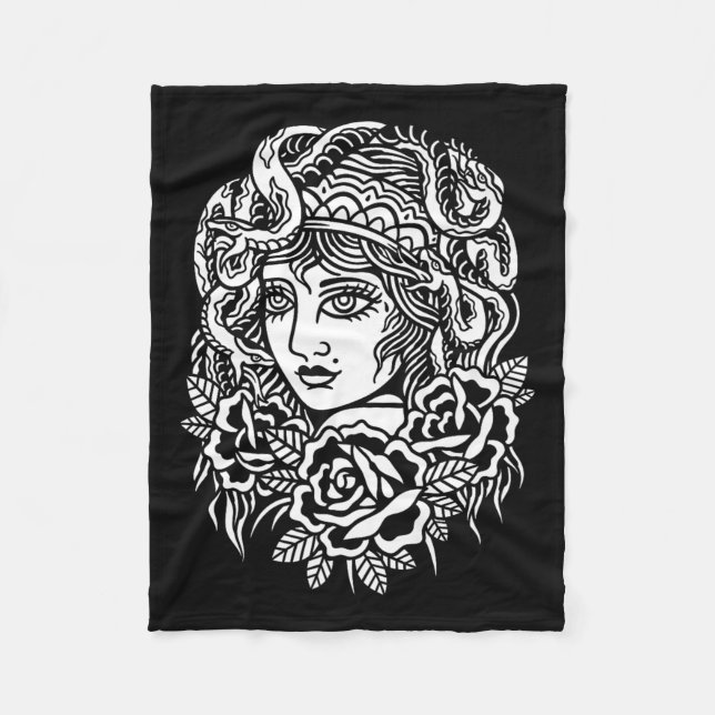 Couverture Polaire Gitan Serpent Américain Traditionnel Tatouage Encr (Devant)