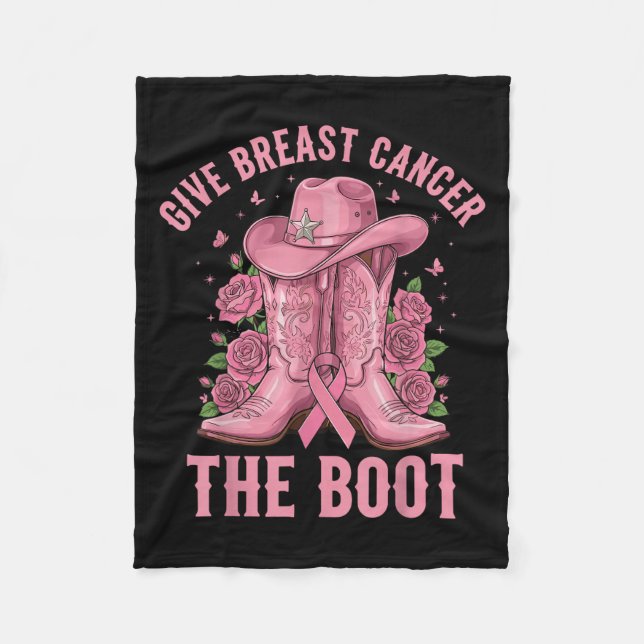 Couverture Polaire Give Breast Cancer The Boot Cowgirl Cancer Awarene (Devant)
