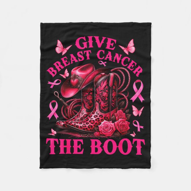 Couverture Polaire Give Breast Cancer The Boot Cowgirl Cancer Awarene (Devant)