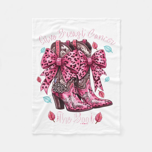 Couverture Polaire Give Breast Cancer The Boot Nk Cowgirl Western Tee (Devant)