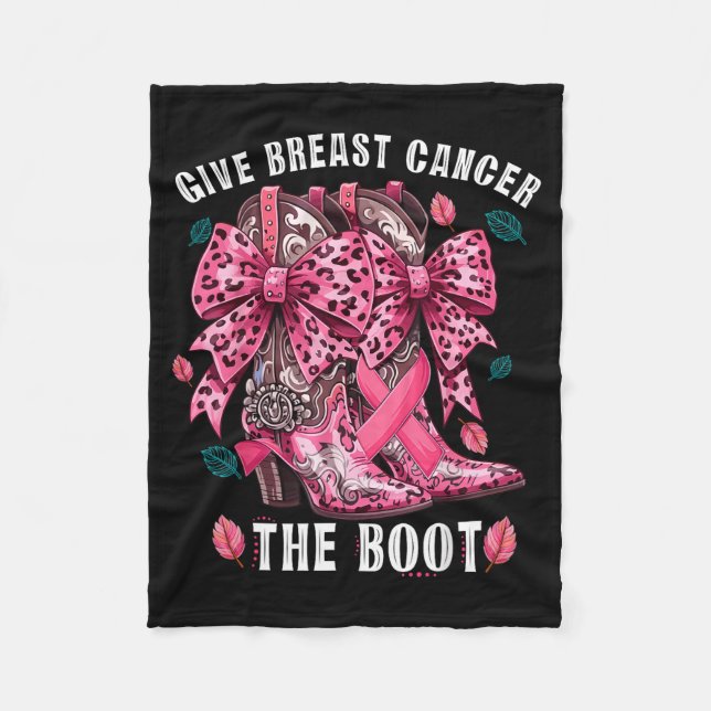 Couverture Polaire Give Breast Cancer The Boot Nk Cowgirl Western Tee (Devant)