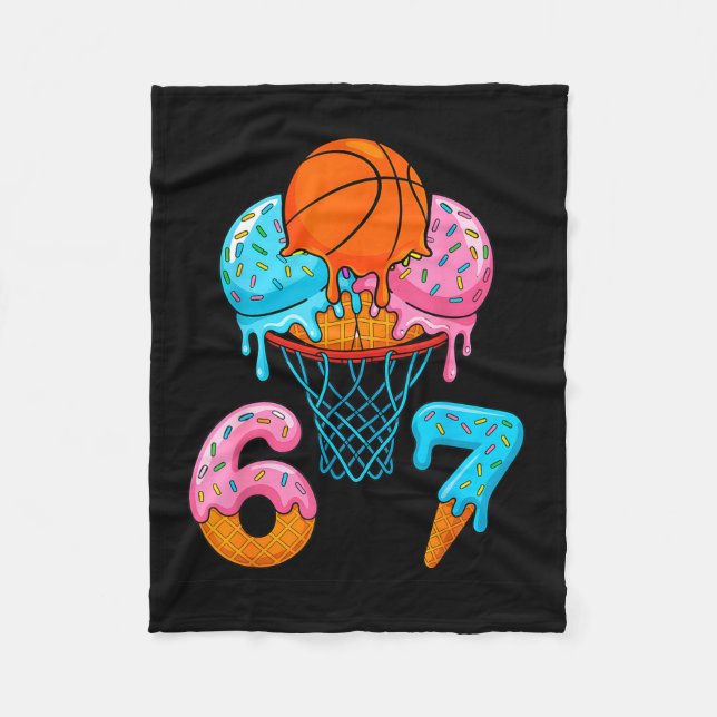 Couverture Polaire Glace drôle de basketball qui coule 67 (Devant)