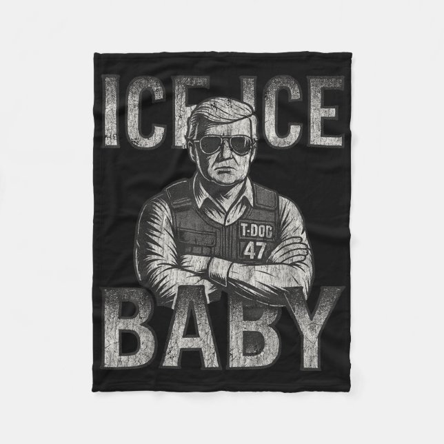 Couverture Polaire Glace Glace Bébé Rétro Drôle Trump  (Devant)