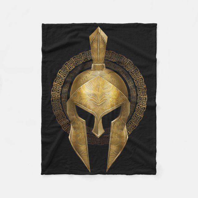 Couverture Polaire Gladiateur d'or Spartan Casque Guerrier Sparte Gre (Devant)