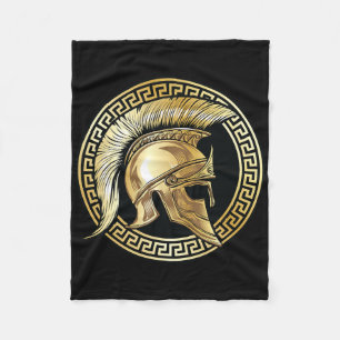 Couverture Polaire Gladiateur doré casque spartiate Sparta Grec Worko