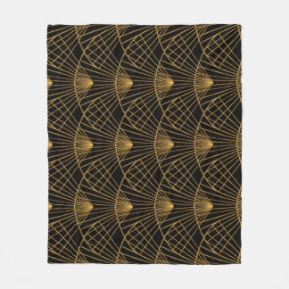 Couverture Polaire Glamour Art Déco : Ventilateur D'Or.