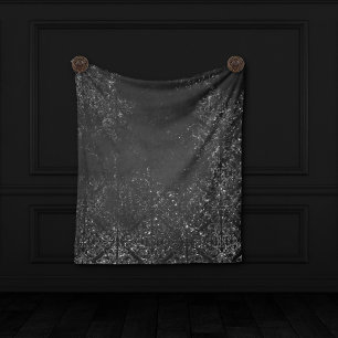 Couverture Polaire Glimmery Onyx Grunge Tambour noir argenté