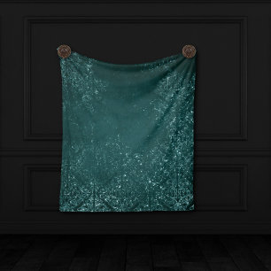 Couverture Polaire Glimmery Turquoise Grunge Riche verre vert foncé