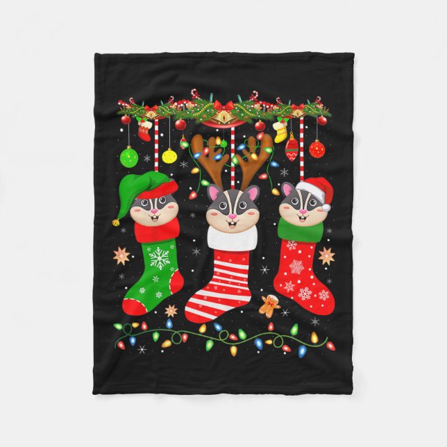Couverture Polaire Glisse de sucre dans les chaussettes de noël illum (Devant)