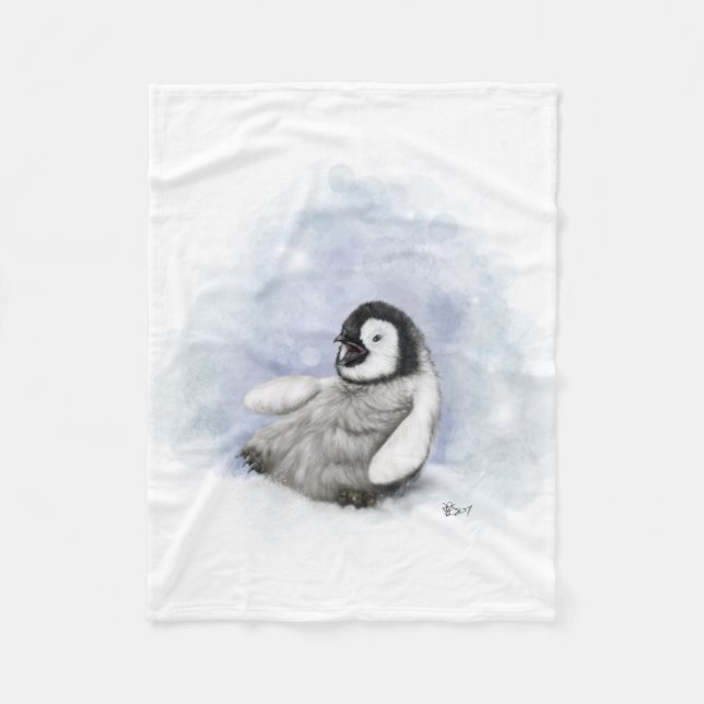 Couverture Polaire Glissement de pingouin de bébé (Devant)
