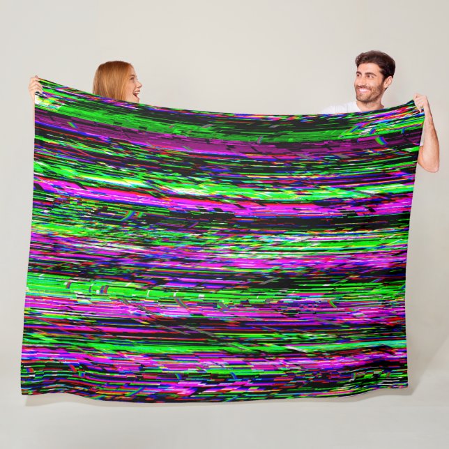 Couverture Polaire Glitch tech abstract pattern (En situation)