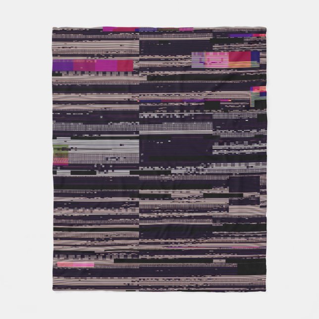Couverture Polaire Glitched TV screen with broken pixels. Abstract fu (Devant)