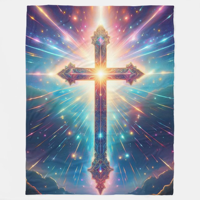 Couverture Polaire Glorieuse Croix brillante (Devant)