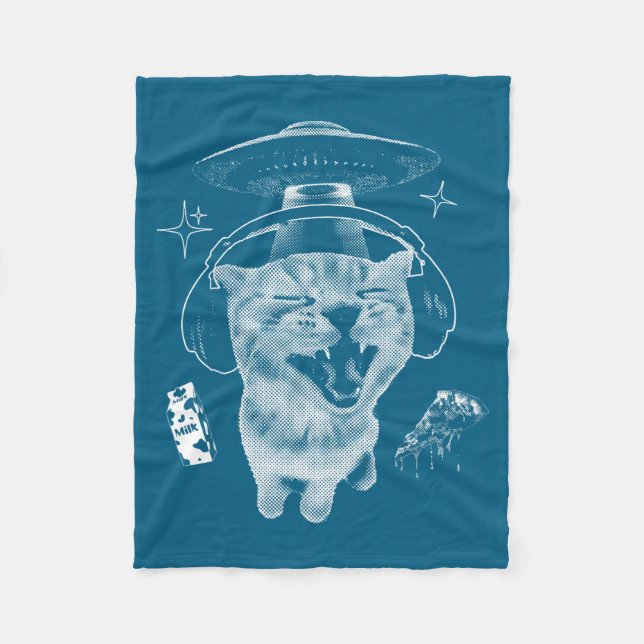 Couverture Polaire Gnarp Cat Silly Alien Cat Meme Brainrot Funny Meme (Devant)