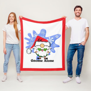 Couverture Polaire Gnome Alone Drôle de Parodie de Film de Noël Rouge