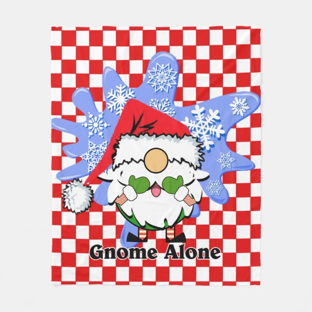 Couverture Polaire Gnome Alone Funny Christmas Movie Parodie Rouge Ve (Devant)