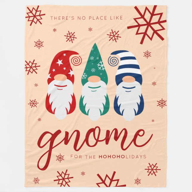 Couverture Polaire Gnome de Noël Hygge pour les fêtes de neige (Devant)