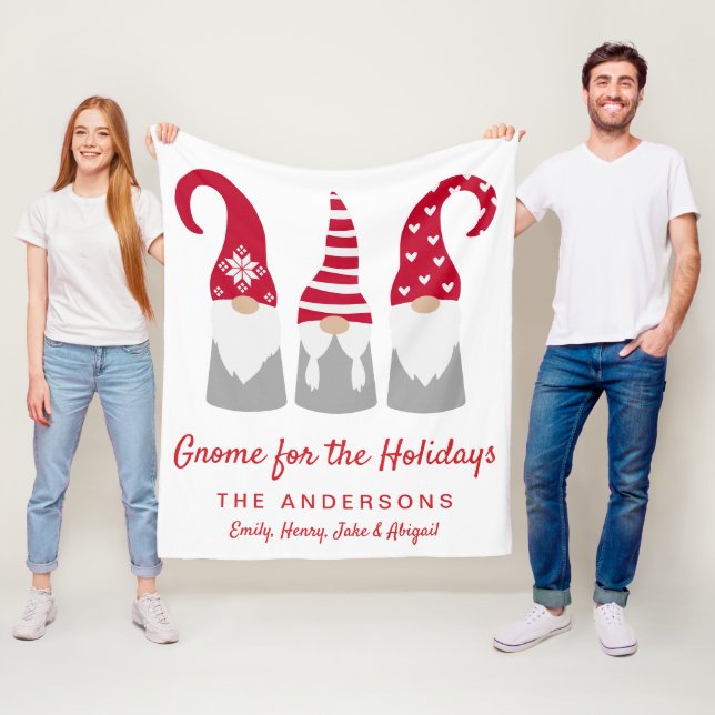 Couverture Polaire Gnome de Noël pour les fêtes Personnalisé (En situation)