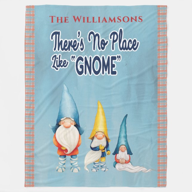 Couverture Polaire Gnome Family Monogramme Funny Cute (Devant)