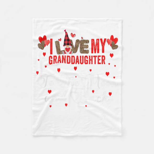 Couverture Polaire Gnome Leopard Valentines Day Love My Grandgirl (Devant)