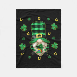 Couverture Polaire Gnome unique St. Patricks Day - Cute Buffalo Plaid