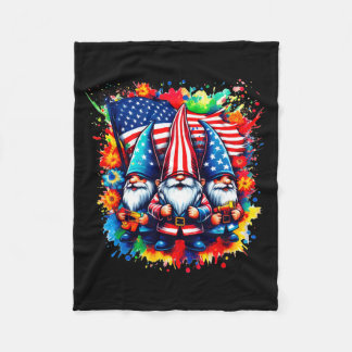 Couverture Polaire Gnomes 4 juillet Drapeau américain Fête de l'indép