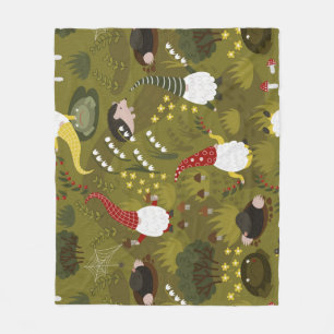 Couverture Polaire Gnomes de jardin : Faune de flore humoristique.