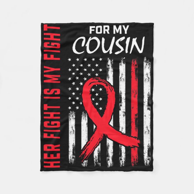 Couverture Polaire Go Red Her Fight Cousin Heart Disease Awareness Fl (Devant)