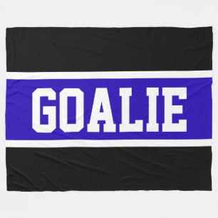 Couverture Polaire GOALIE Texte Gras Athlétisme Bleu Noir Blancs
