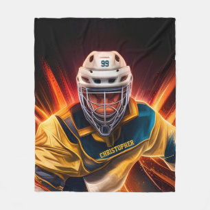 Couverture Polaire Goalkeeper Hockey sur glace avec votre nom gardien