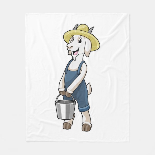Couverture Polaire Goat as Farmer with Bucket (Devant)