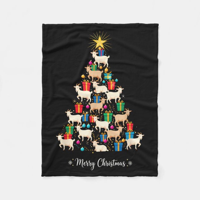Couverture Polaire Goat Christmas Tree Xmas Holiday Men &amp; Women  (Devant)