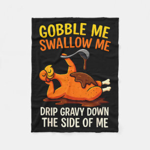 Couverture Polaire Gobble Me Swallow Me Drôle de fête de dinde Jour d