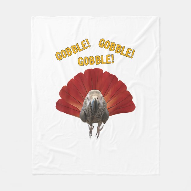 Couverture Polaire Gobble ! Turquie Thanksgiving African Grey Parrot (Devant)