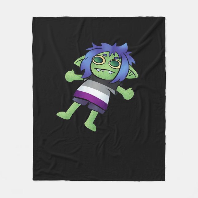 Couverture Polaire Goblincore Asexual Pride Goblin Classic (Devant)