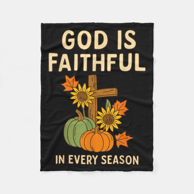Couverture Polaire God Is Faithful Fall Christian Bible Verse Pumpkin (Devant)