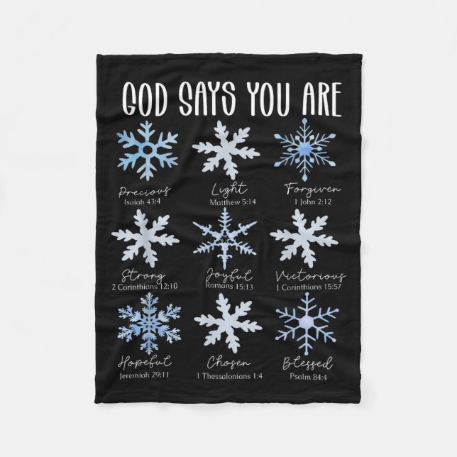 Couverture Polaire God Says You Are Christian Snowflake Christmas Bib (Devant)