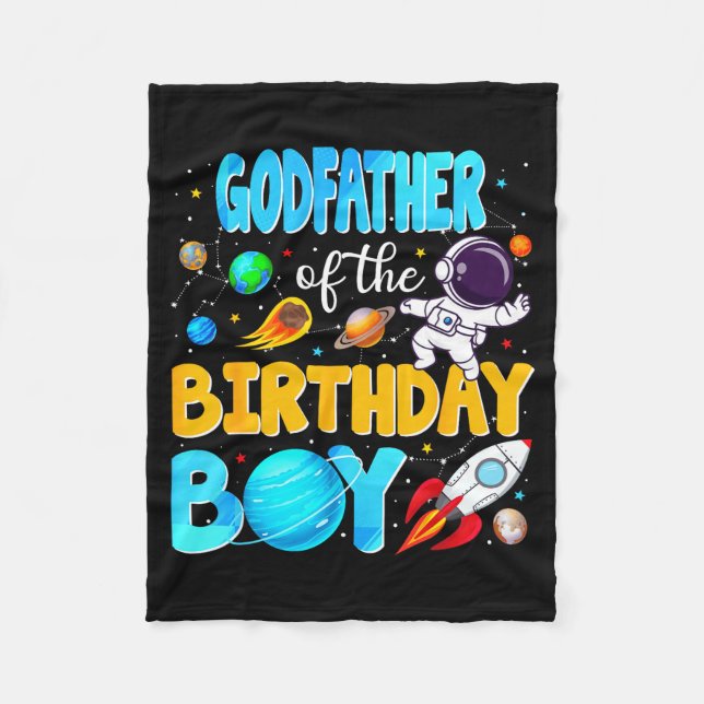 Couverture Polaire Godfather Of The Birthday Boy Space Astronaut 1st  (Devant)