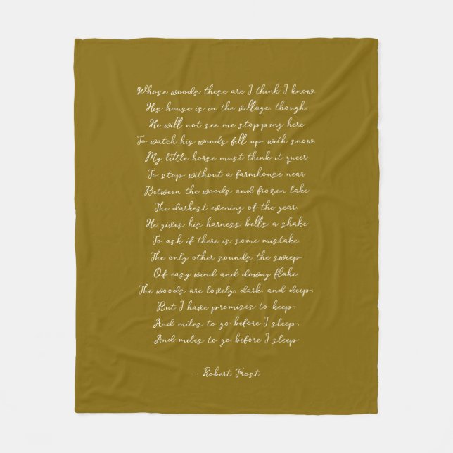 Couverture Polaire Gold Brown Custom Poem Song Lyric Quote  (Devant)