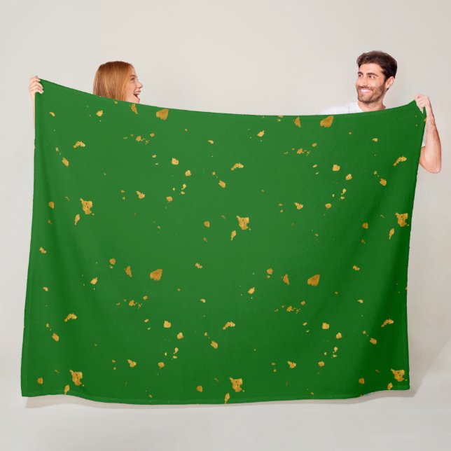 Couverture Polaire Gold Flakes sur Emerald Green (En situation)