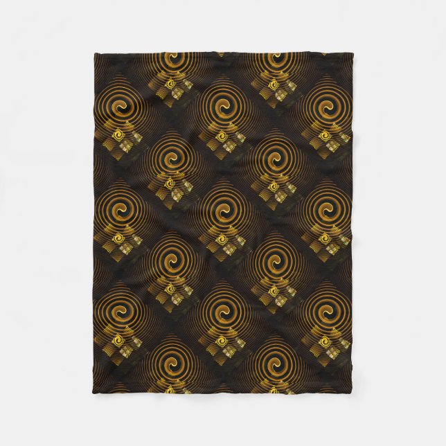 Couverture Polaire Gold Modern Boho Elegant Abstract Art Pattern #502 (Devant)